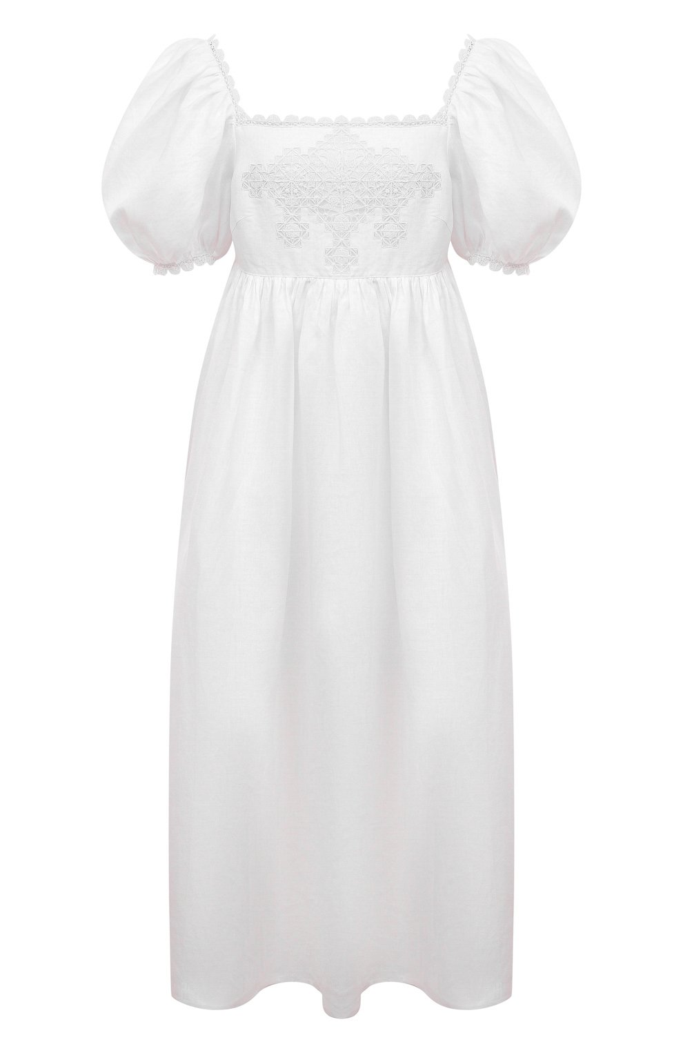 Льняное платье ALEXANDRA GEORGIEVA BY KRESTETSKAYA STROCHKA белого цвета по цене 99000 руб., арт. L120b20, фото 1 Льняное платье ALEXANDRA GEORGIEVA BY KRESTETSKAYA STROCHKA, арт. L120b20, фото 1
