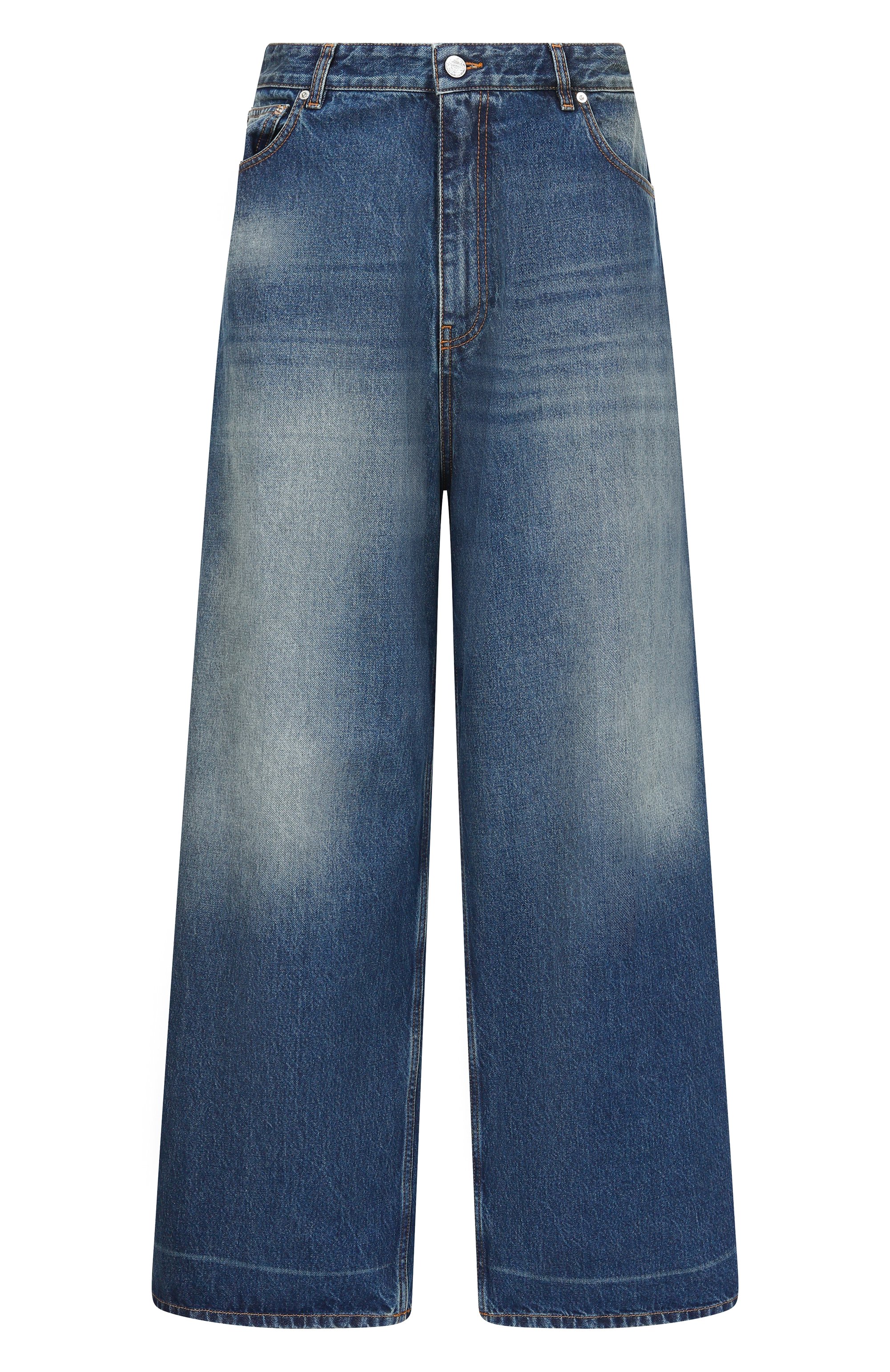 Джинсы VETEMENTS синего цвета по цене 109500 руб., арт. ME76DP068N3/2804 DENIM, фото 1 Джинсы VETEMENTS, арт. ME76DP068N3/2804 DENIM, фото 1