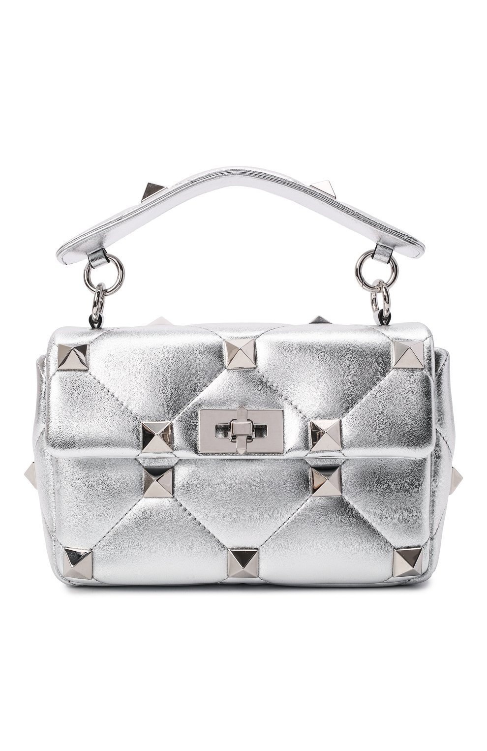 Сумка roman stud medium VALENTINO серебряного цвета по цене 291000 руб., арт. XW2B0I82/MIE, фото 1 Сумка roman stud medium VALENTINO, арт. XW2B0I82/MIE, фото 1
