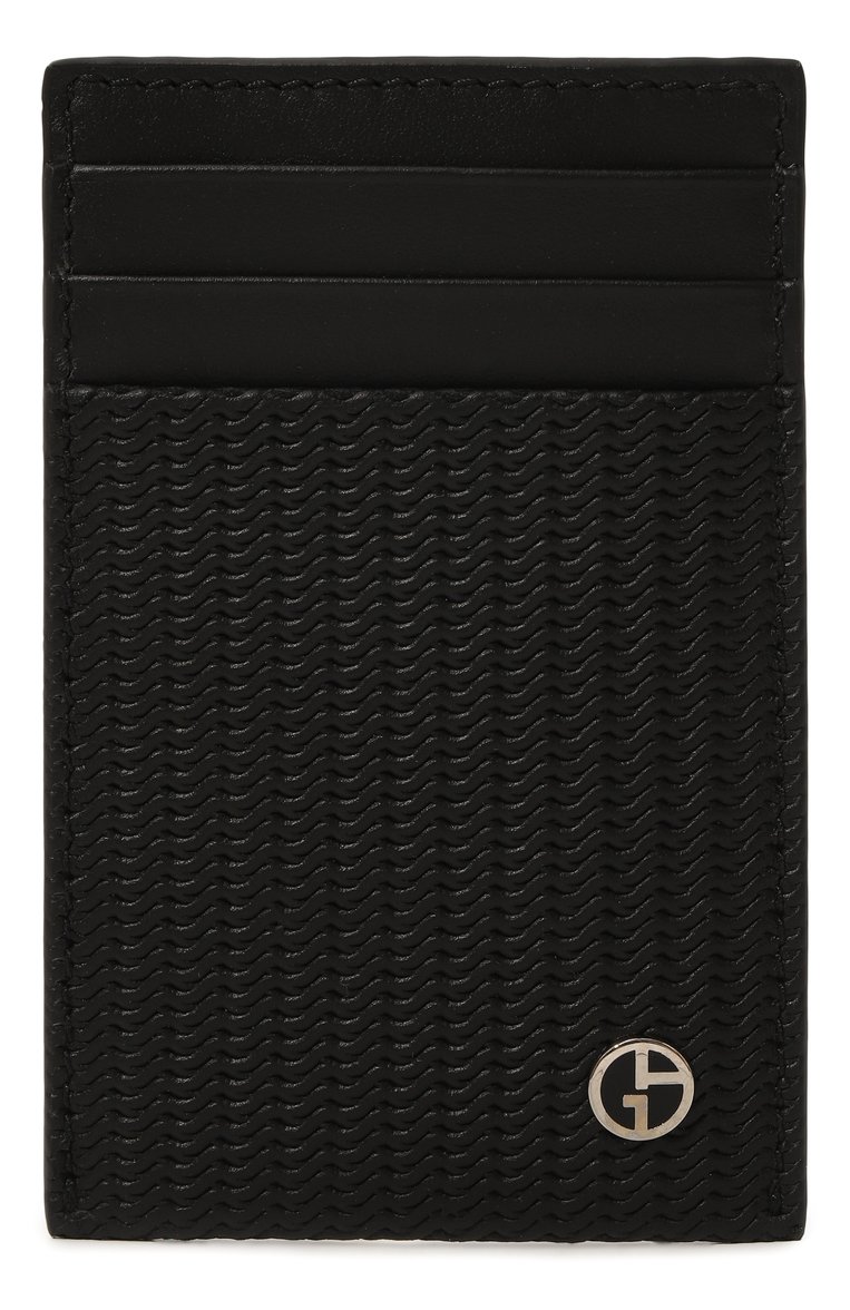 Мужской кожаный футляр для кредитных карт GIORGIO ARMANI черного цвета, арт. Y2R697/YS16E | Фото 1 (Материал: Натуральная кожа; Нос: Не проставлено)