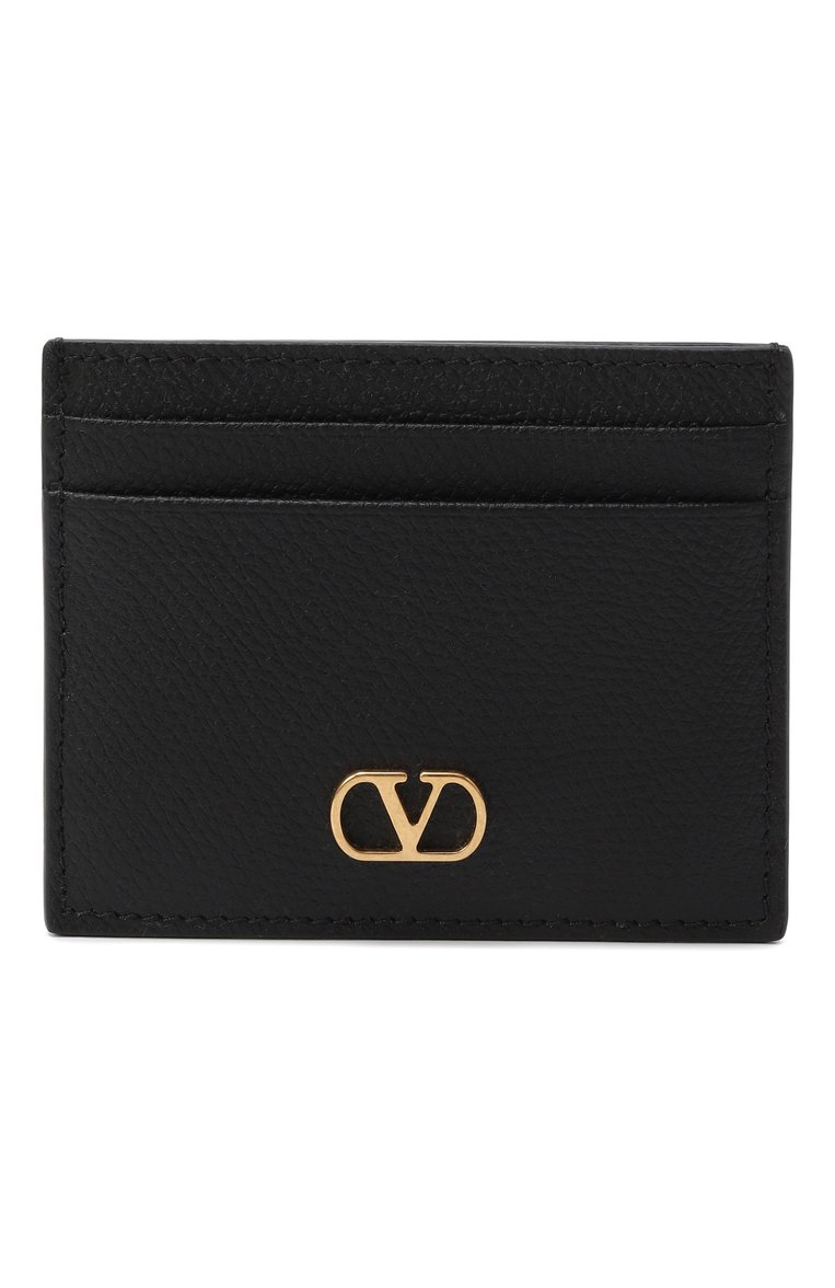 Женский кожаный футляр для кредитных карт VALENTINO черного цвета, арт. 6W2P0AJ7/SNP | Фото 1 (Нос: Не проставлено; Материал: Натуральная кожа)