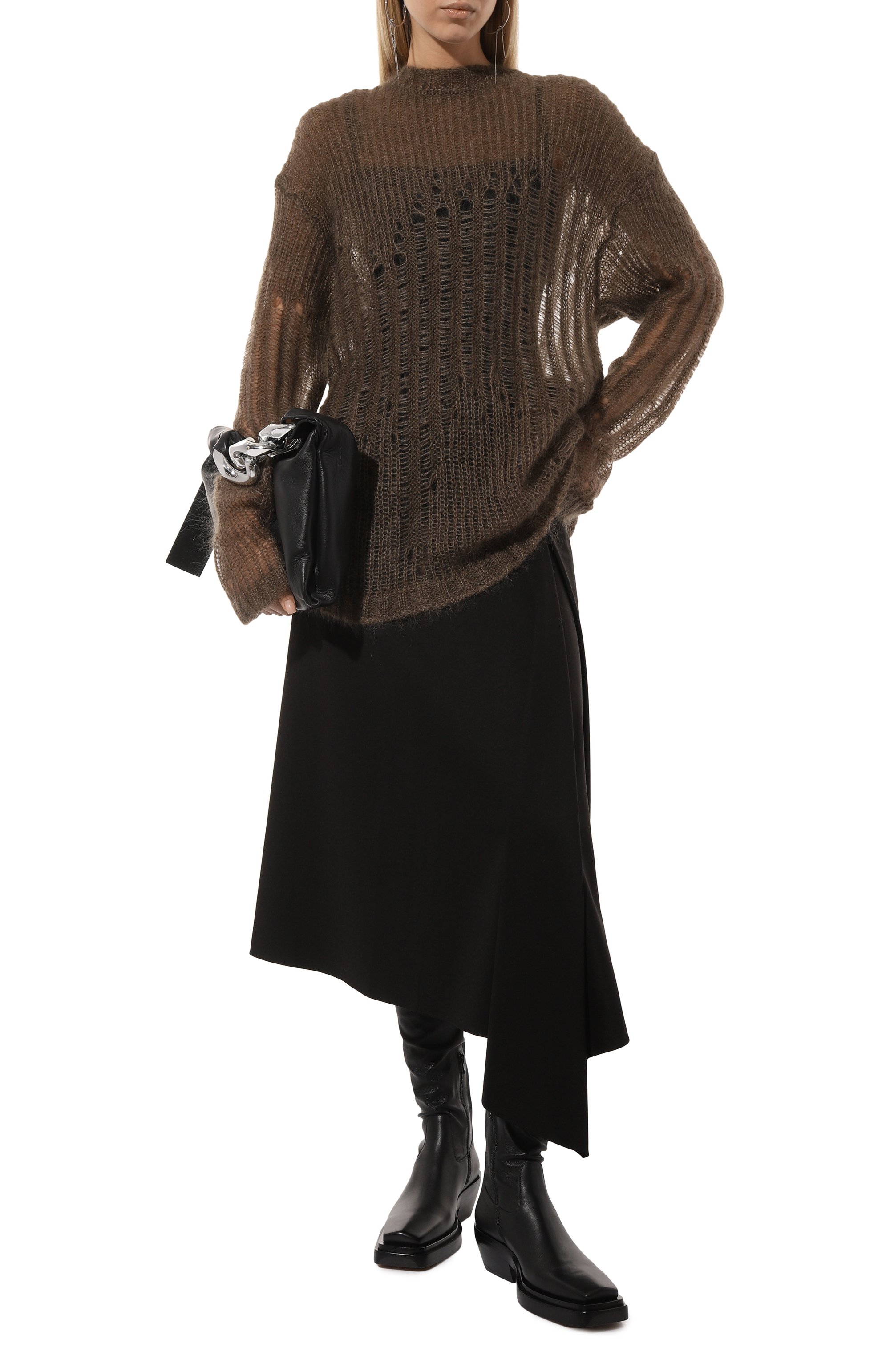 Свитер из шерсти и шелка ANN DEMEULEMEESTER, арт. 2402-W-KN09-KN044-099, фото 2