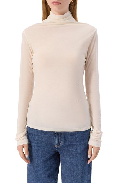 Водолазка из лиоцелла и шерсти BOSS кремового цвета по цене 15950 руб., арт. 50550639, фото 3 Водолазка из лиоцелла и шерсти BOSS, арт. 50550639, фото 3