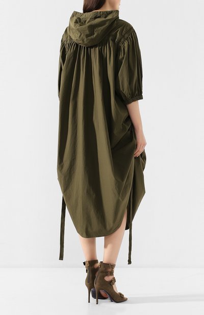 Хлопковое платье DRIES VAN NOTEN хаки цвета по цене 58300 руб., арт. 201-31082-9030, фото 4 Хлопковое платье DRIES VAN NOTEN, арт. 201-31082-9030, фото 4