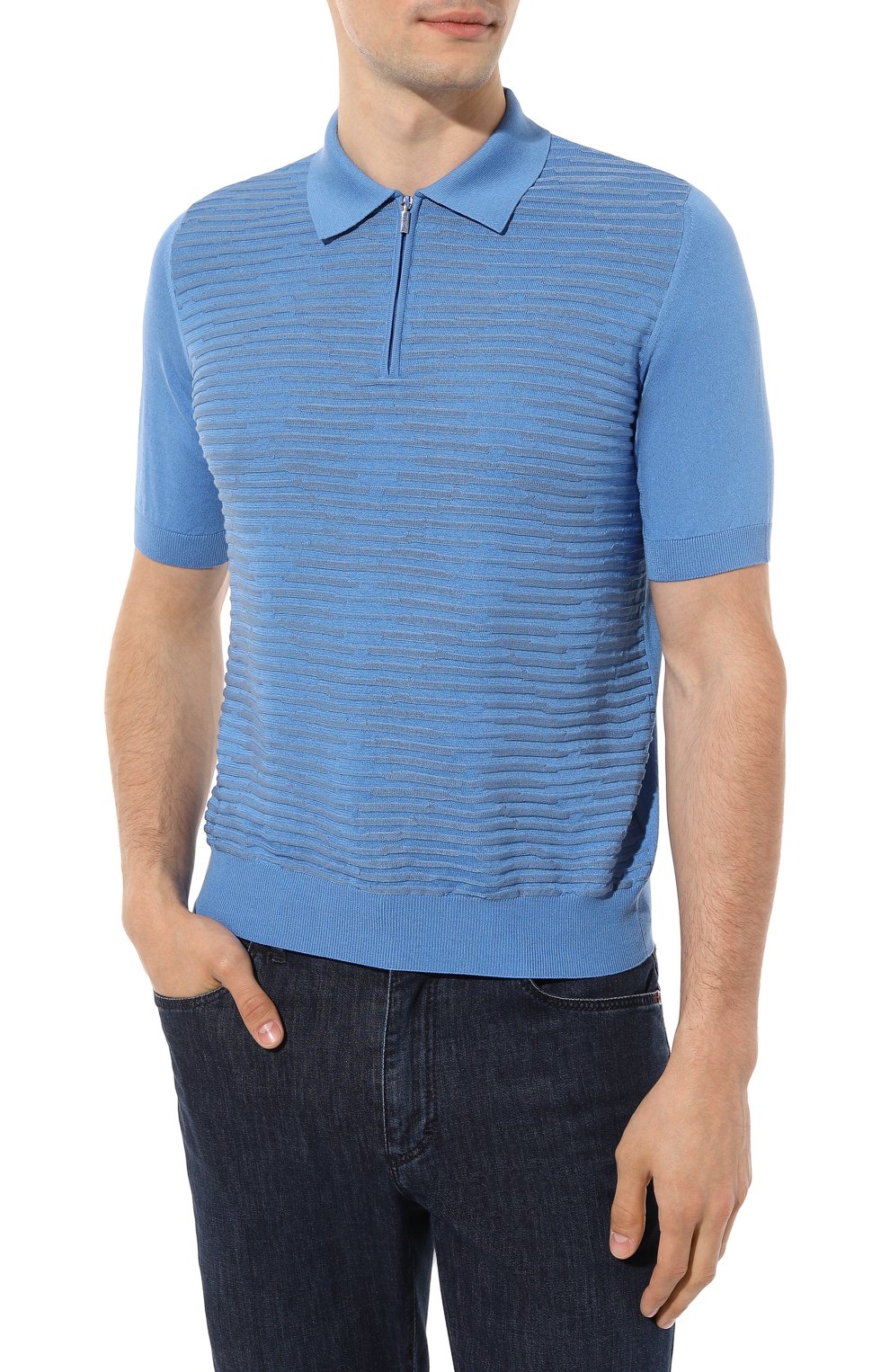 Поло из шелка и хлопка ZILLI, арт. MBZ-PZ082-0PTI1/MC01, фото 3