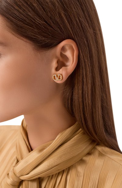 Серьги VALENTINO золотого цвета по цене 49950 руб., арт. 9W2J0BV8/YCW, фото 2 Серьги VALENTINO, арт. 9W2J0BV8/YCW, фото 2