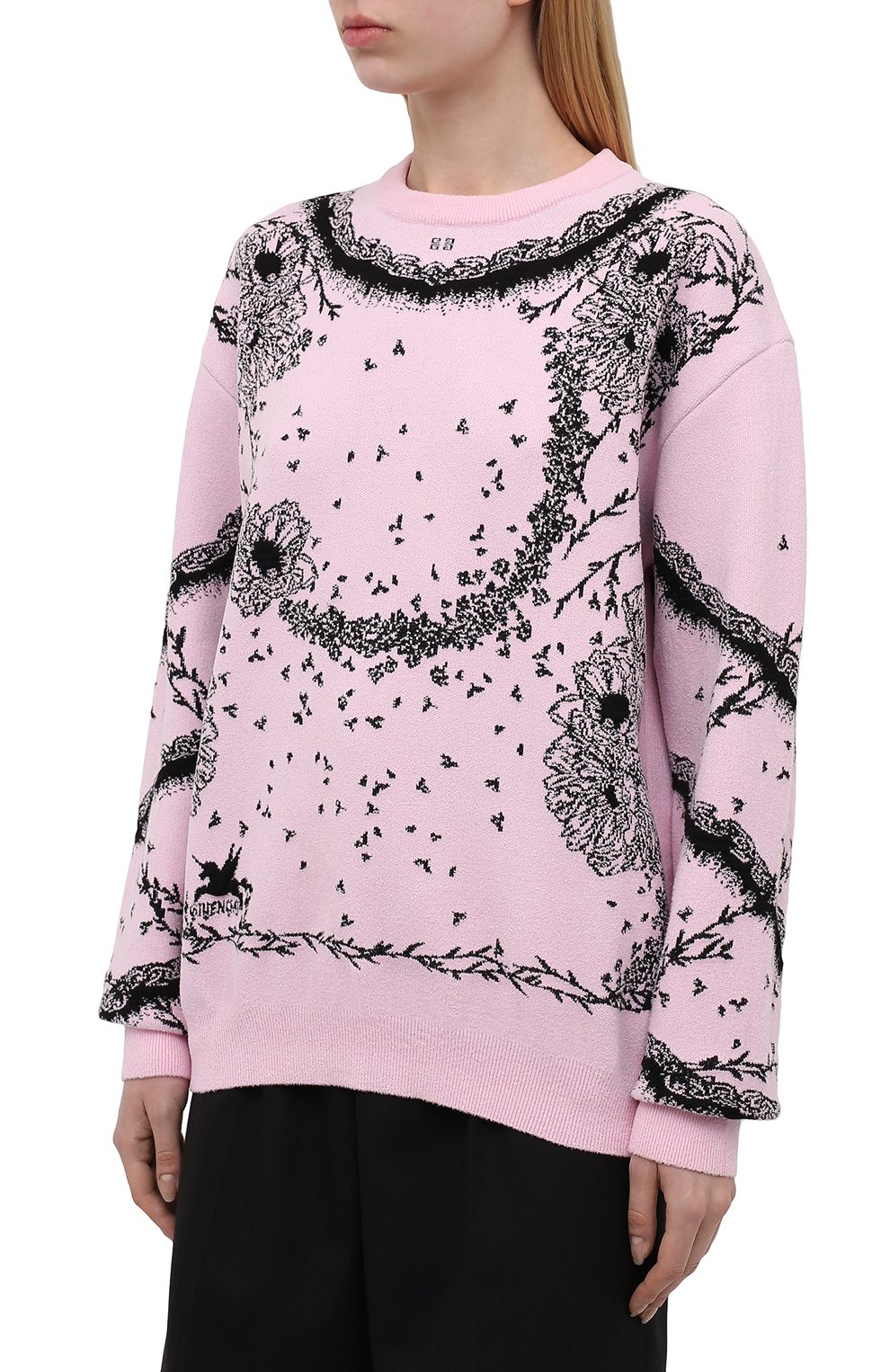 Пуловер из вискозы и шерсти GIVENCHY розового цвета по цене 120500 руб., арт. BW90DA4ZAD, фото 3 Пуловер из вискозы и шерсти GIVENCHY, арт. BW90DA4ZAD, фото 3