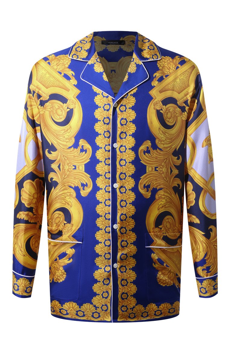 Мужская золотая шелковая сорочка VERSACE купить в интернет-магазине ЦУМ ...