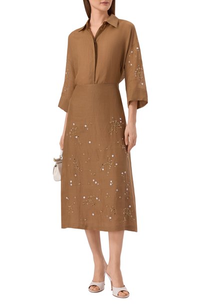 Рубашка LORENA ANTONIAZZI светло-коричневого цвета по цене 94600 руб., арт. E2644CA58A/4248R, фото 2 Рубашка LORENA ANTONIAZZI, арт. E2644CA58A/4248R, фото 2