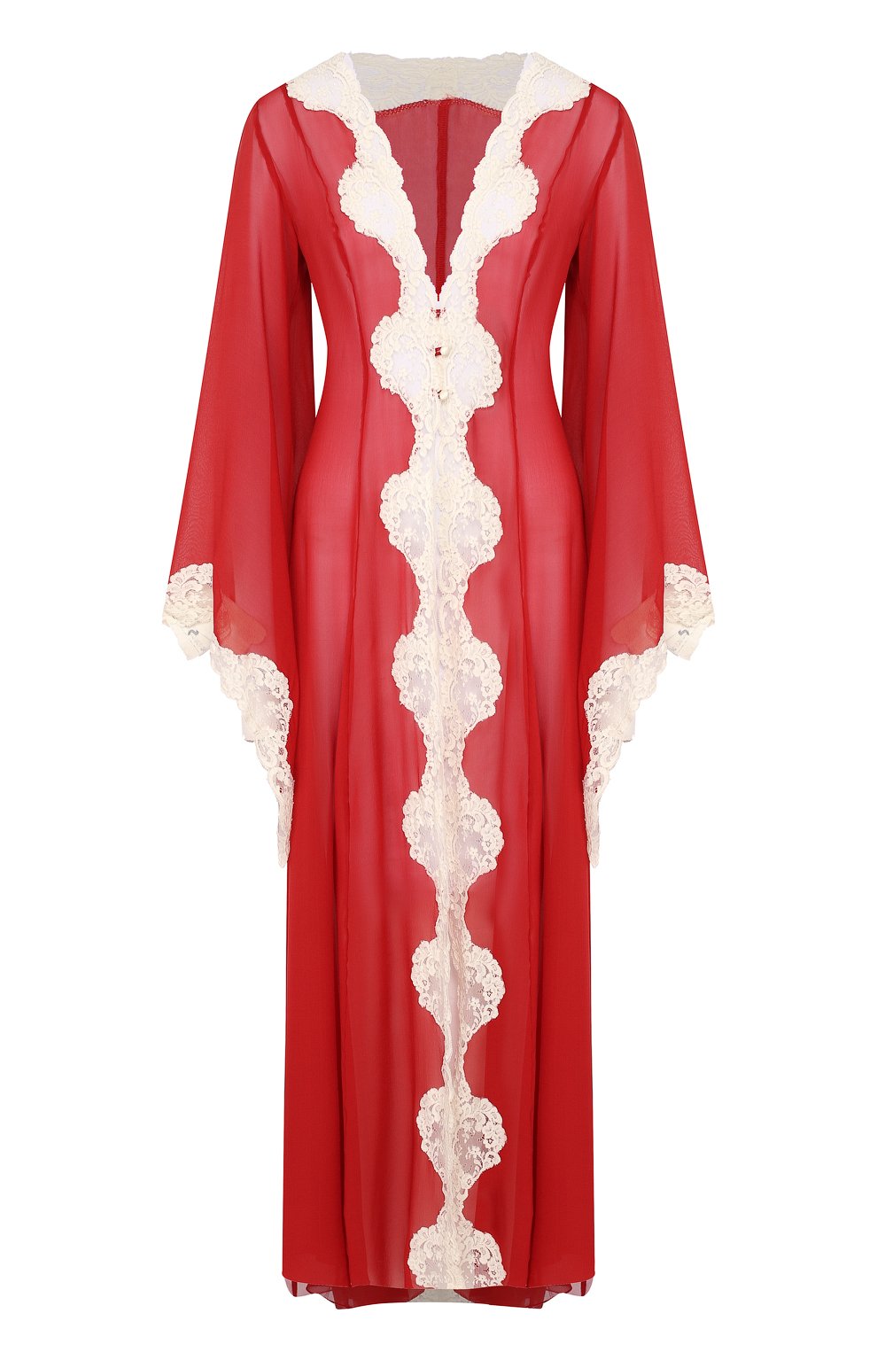 Халат JANE WOOLRICH красного цвета по цене 86560 руб., арт. 56813silkchiffon, фото 1 Халат JANE WOOLRICH, арт. 56813silkchiffon, фото 1