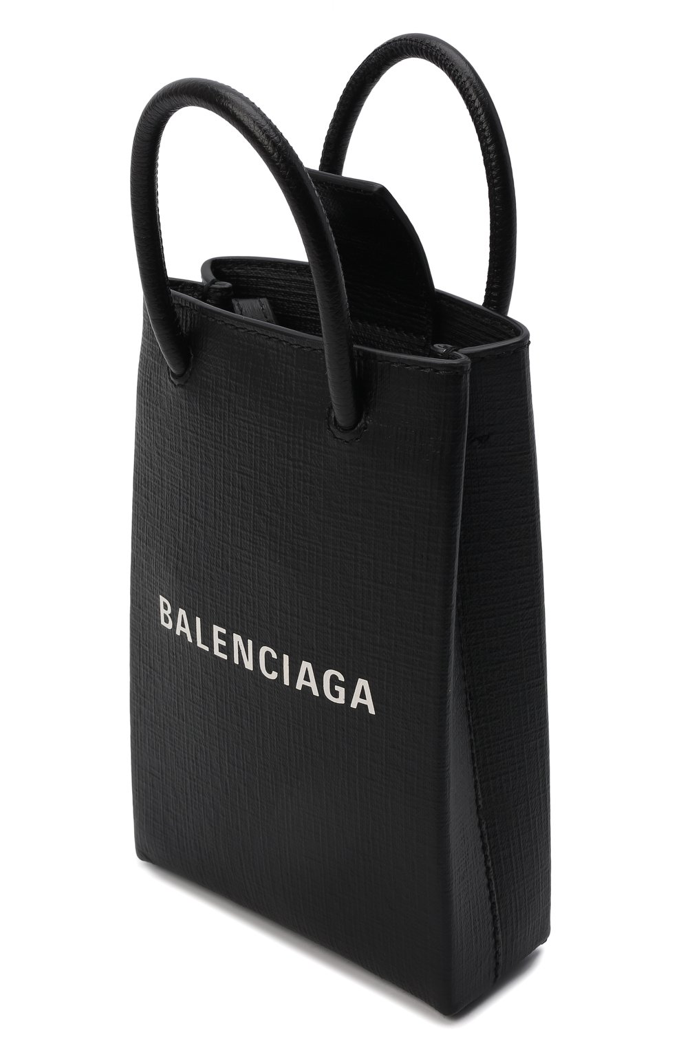 Кожаный чехол shopping для телефона BALENCIAGA черного цвета по цене 95650 руб., арт. 593826/0AI2N, фото 5 Кожаный чехол shopping для телефона BALENCIAGA, арт. 593826/0AI2N, фото 5