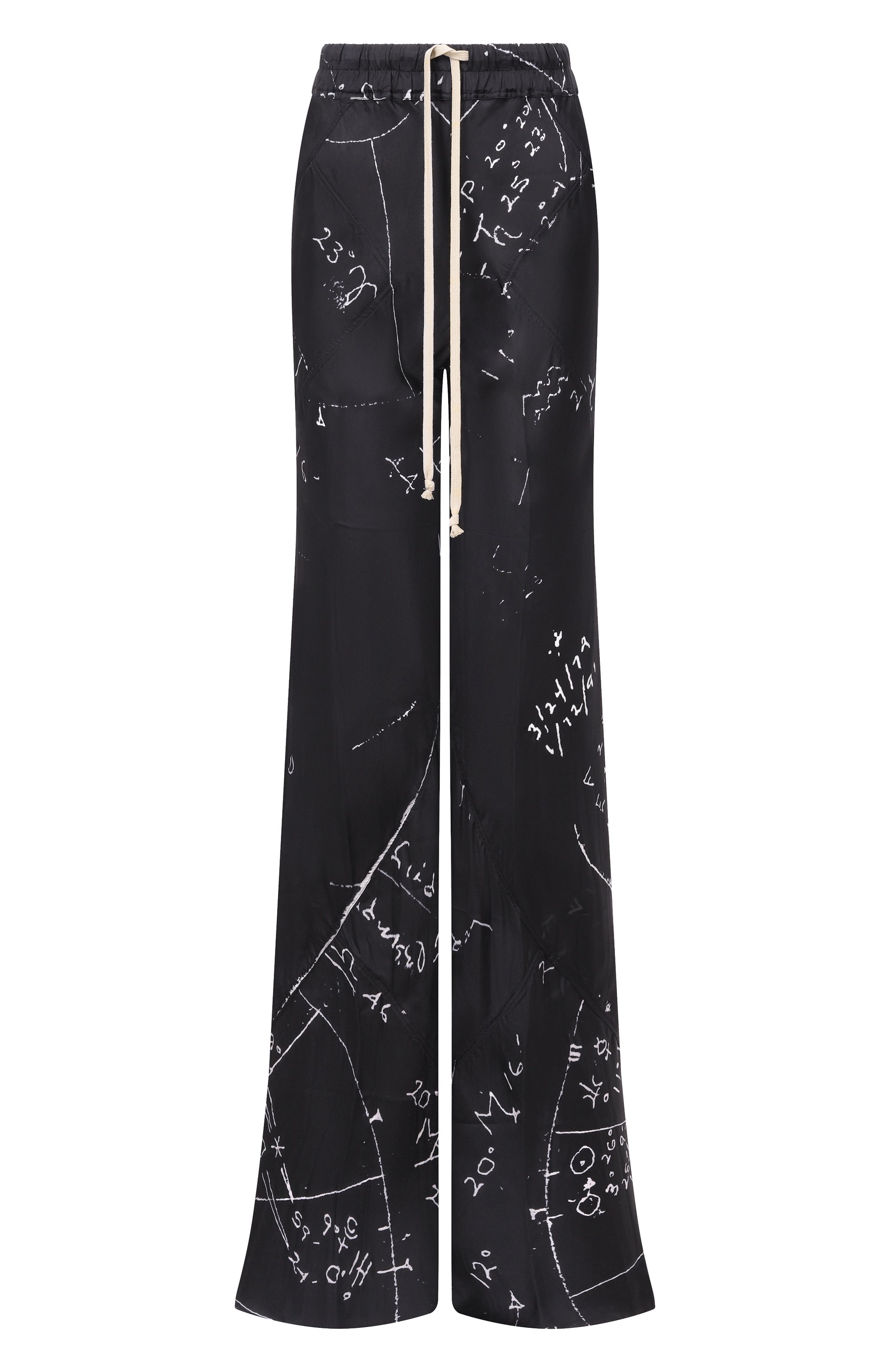 Брюки RICK OWENS черно-белого цвета по цене 92650 руб., арт. RP01F6304/KP1, фото 1 Брюки RICK OWENS, арт. RP01F6304/KP1, фото 1