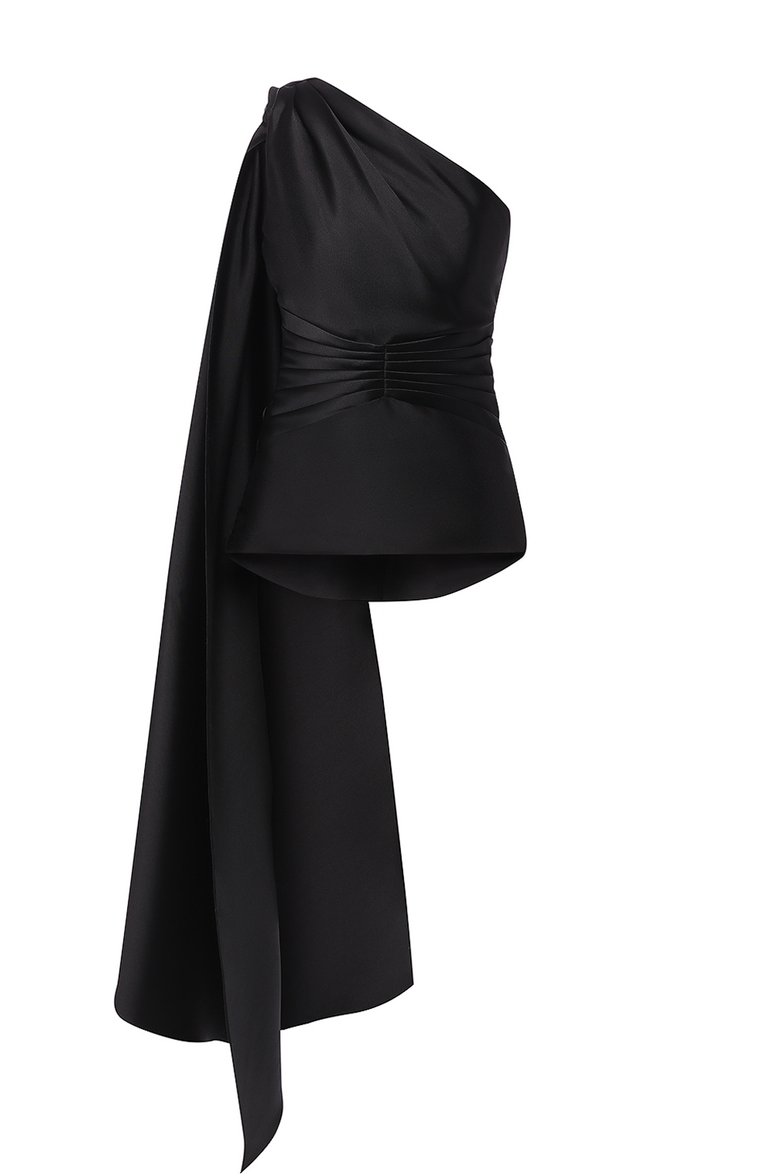 Приталенный топ с открытым плечом и оборкой BRANDON MAXWELL, арт. TP89PF18STN, фото 1
