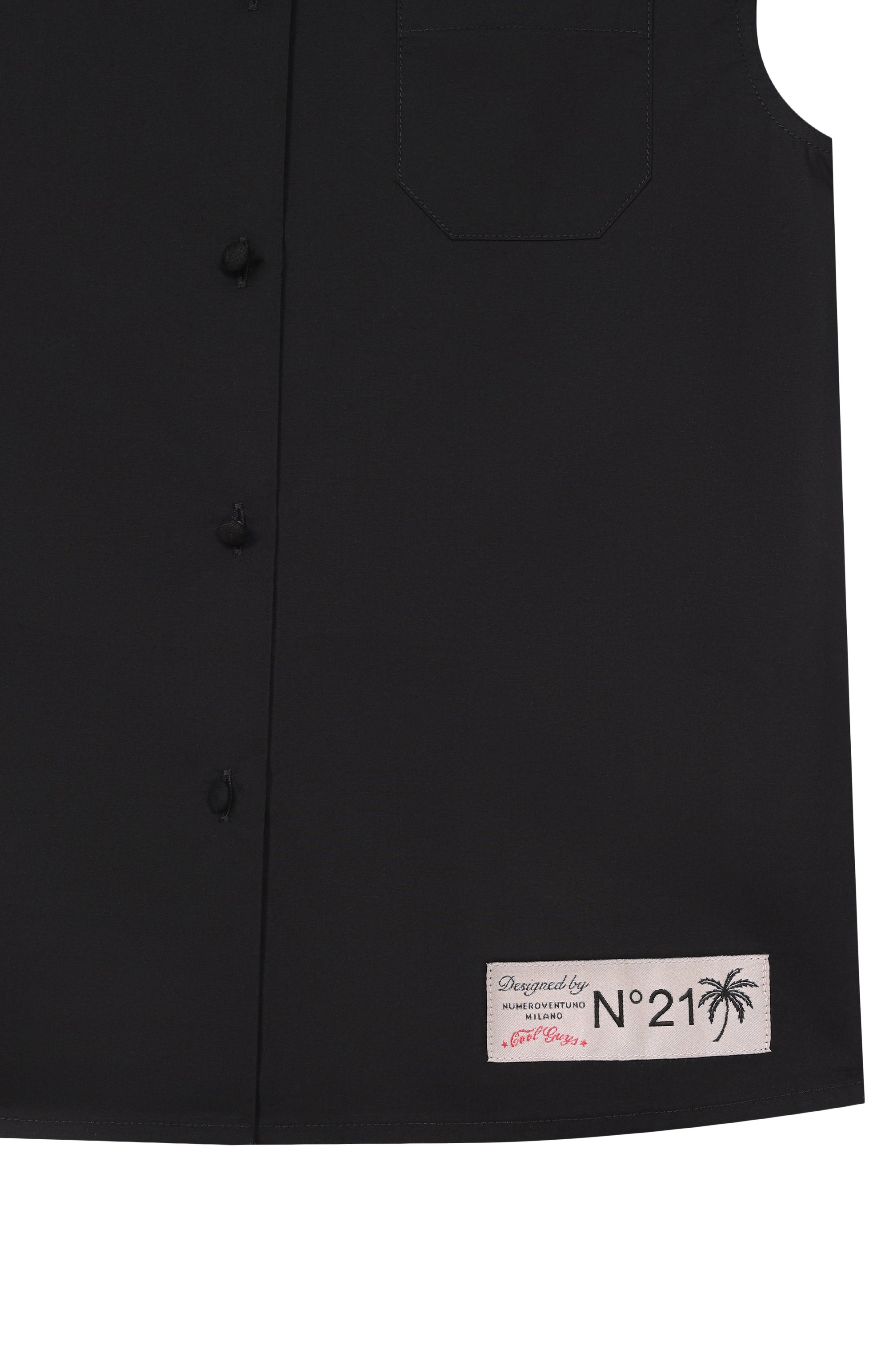 Хлопковая рубашка N21 черного цвета по цене 13300 руб., арт. N210AV/N0417, фото 3 Хлопковая рубашка N21, арт. N210AV/N0417, фото 3