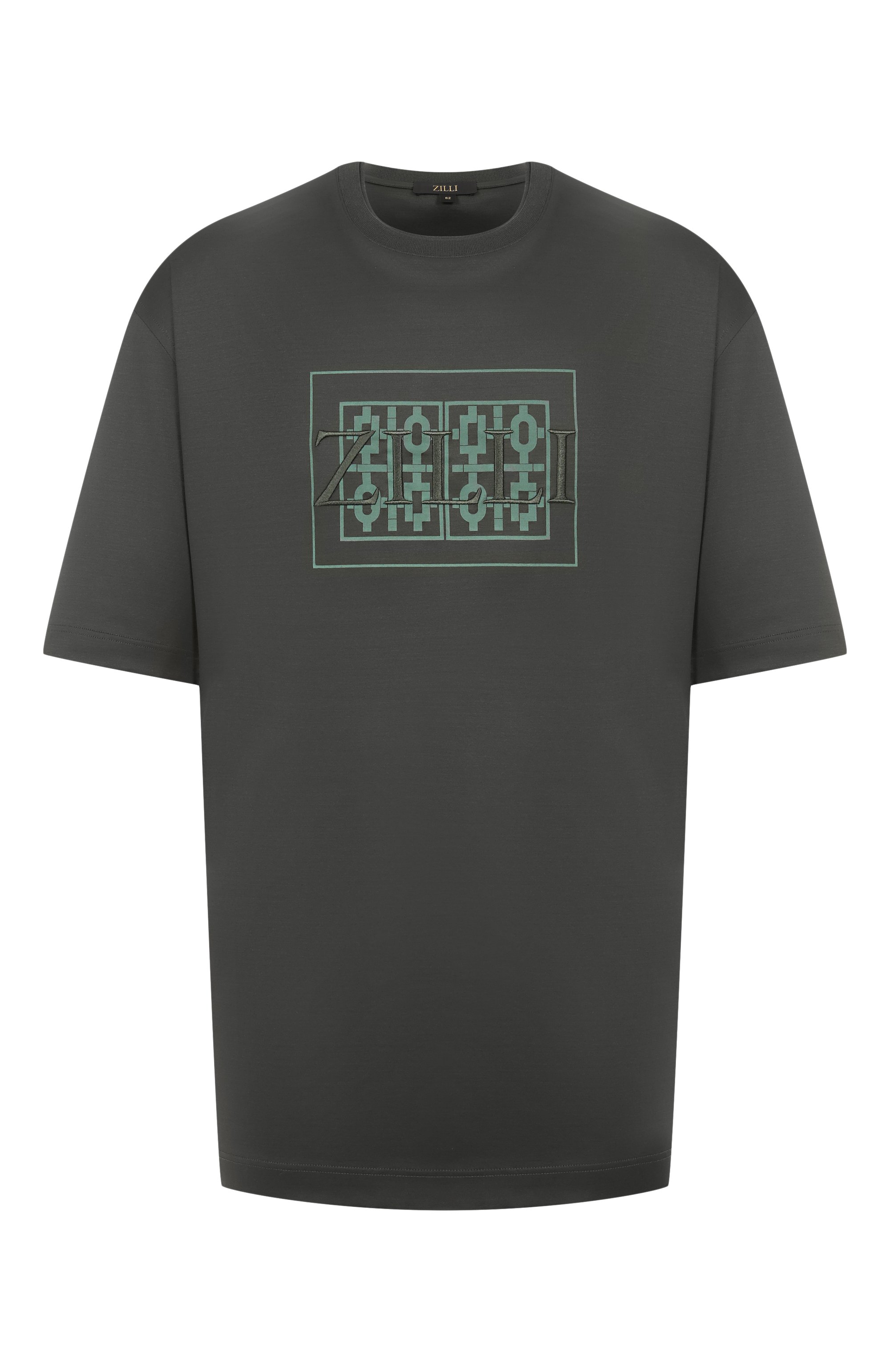 Хлопковая футболка ZILLI темно-зеленого цвета по цене 120000 руб., арт. TSR030M0100VZMRB0, фото 1 Хлопковая футболка ZILLI, арт. TSR030M0100VZMRB0, фото 1