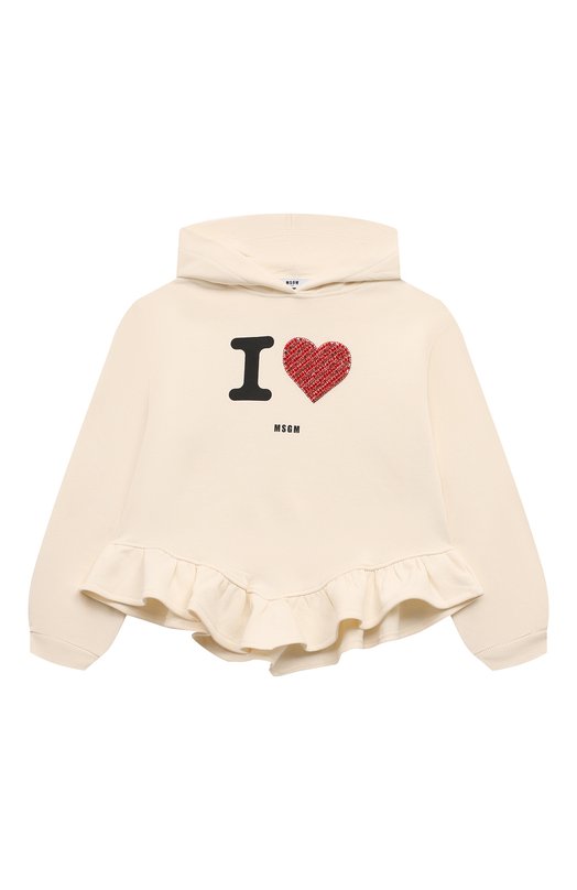 

Хлопковое худи MSGM kids, Кремовый