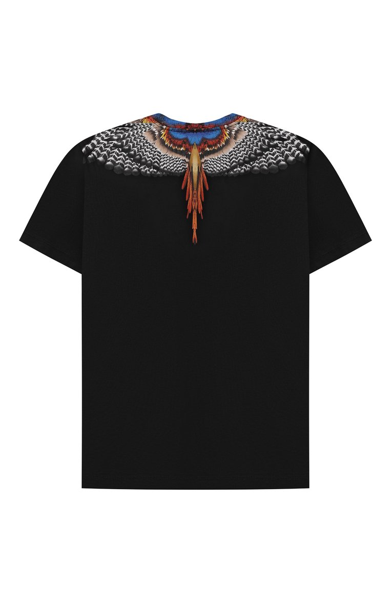 Детская хлопковая футболка MARCELO BURLON KIDS OF MILAN черного цвета, арт. CBAA002F21JER010 | Фото 2 (Материал внешний: Хлопок; Рукава: Короткие; Мальчики Кросс-КТ: Футболка-одежда; Материал сплава: Проставлено; Драгоценные камни: Проставлено; Ростовка одежда: 10 - 11 лет | 140 - 146см, 6 лет | 116 см, 8 лет | 128 см)