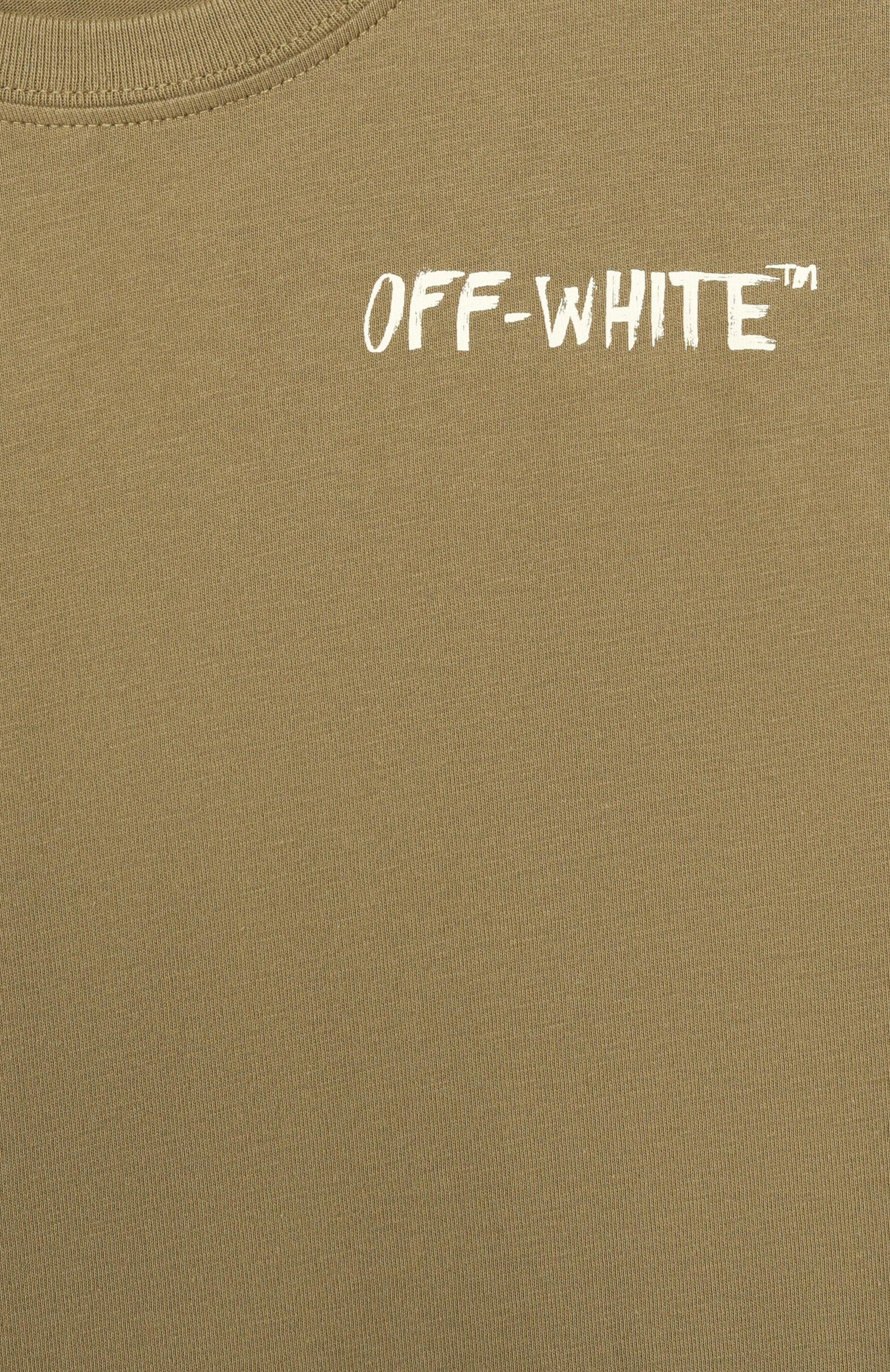 Хлопковая футболка OFF-WHITE, арт. 0BAA002S26JER005, фото 3