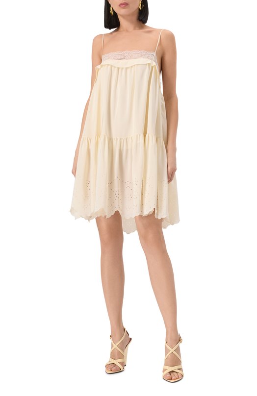 Шелковое платье Chloé CHC25SR040125 Кремовый  CHC25SR040125 Фото 3