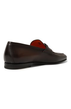 Мужские кожаные пенни-лоферы SANTONI темно-коричневого цвета, арт. MCNG15609SA3BSG8 | Фото 5 (Материал сплава: Проставлено; Нос: Не проставлено; Материал внутренний: Натуральная кожа; Стили: Кэжуэл; Материал внешний: Натуральная кожа)