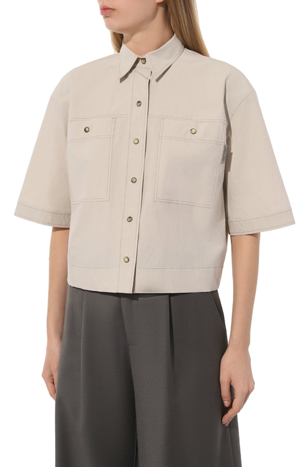 Хлопковая рубашка BRUNELLO CUCINELLI, арт. ML949B1348, фото 3