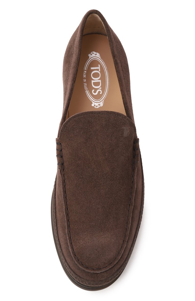 Мужские замшевые лоферы TOD’S темно-коричневого цвета, арт. XXM0TV0AJ30RE0 | Фото 6 (Материал внутренний: Натуральная кожа; Нос: Не проставлено; Материал внешний: Натуральная кожа, Замша; Стили: Кэжуэл)