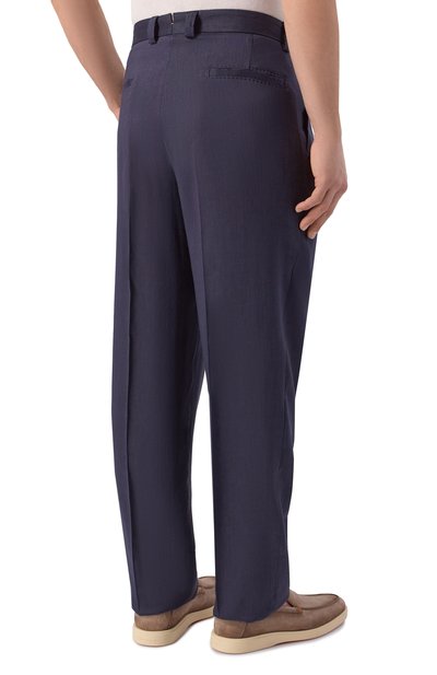 Брюки изо льна и шерсти BOSS CAMEL, арт. 50560851, фото 4