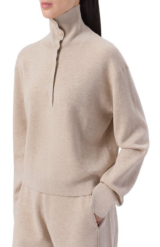 Свитер из шерсти и хлопка 12 STOREEZ 136266 Бежевый  136266 Фото 3