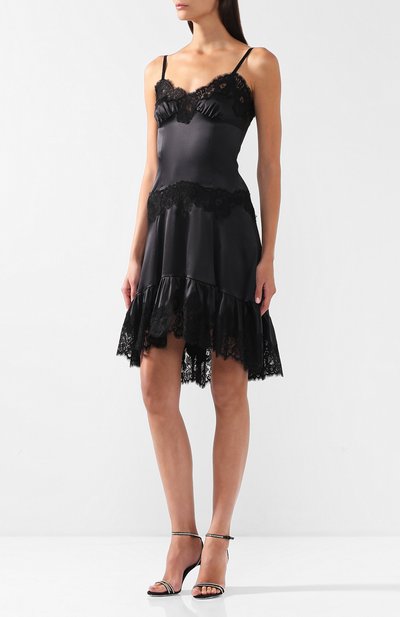 Шелковое платье с кружевной отделкой DOLCE & GABBANA, арт. F6B5DT/FURAG, фото 3