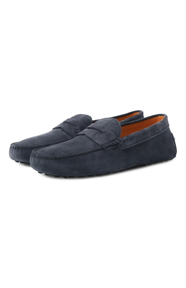 Мужские замшевые мокасины gommino TOD’S темно-синего цвета, арт. XXM22L00010/RE0 | Фото 1 (Материал внешний: Натуральная кожа, Замша; Материал внутренний: Натуральная кожа; Нос: Не проставлено; Стили: Кэжуэл)