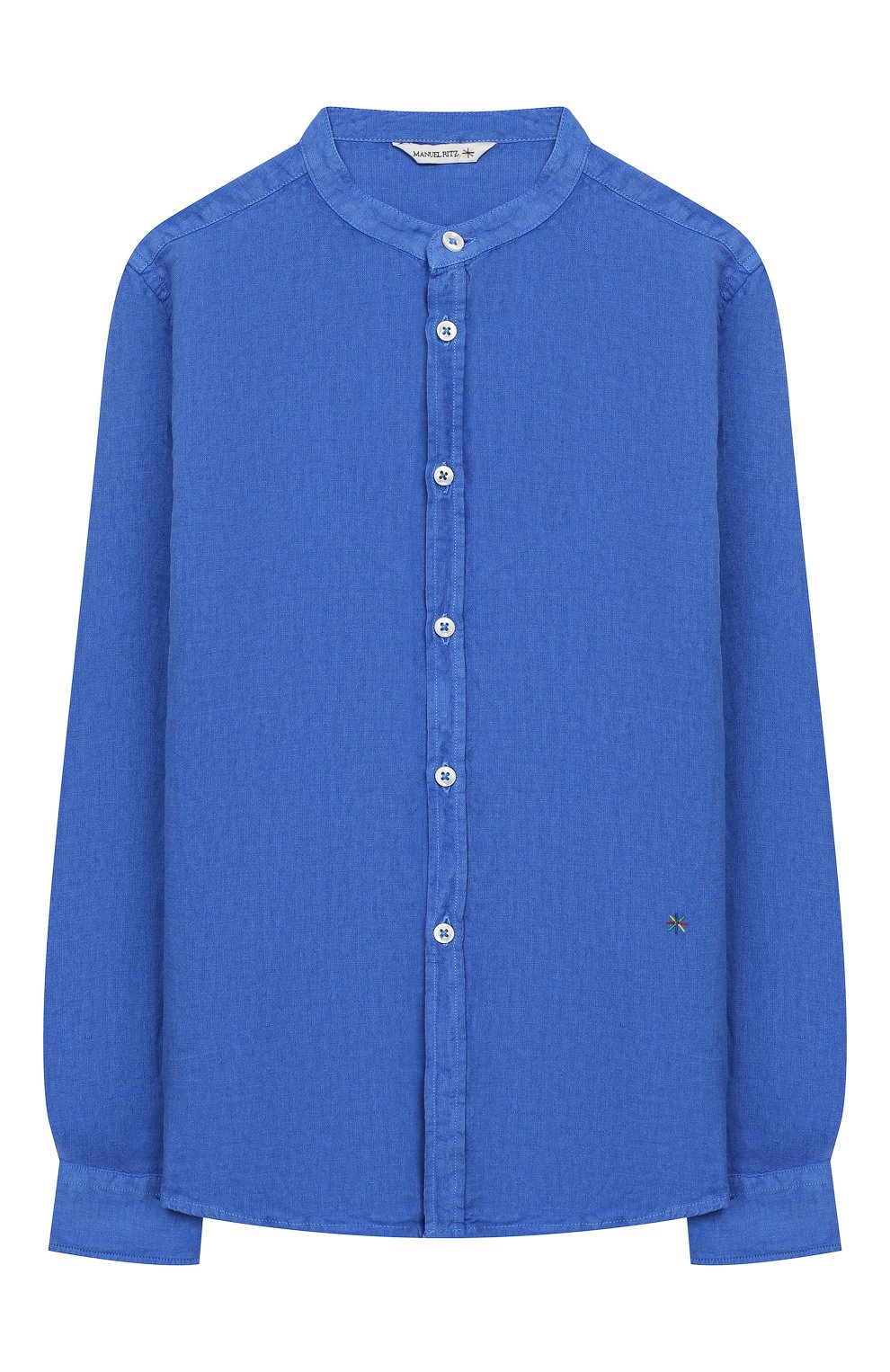 Рубашка из льна и хлопка MANUEL RITZ голубого цвета по цене 7995 руб., арт. MR1065/8A-12A, фото 1 Рубашка из льна и хлопка MANUEL RITZ, арт. MR1065/8A-12A, фото 1