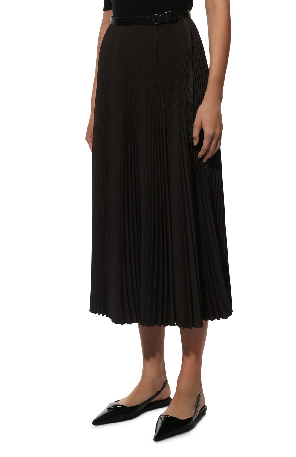 Плиссированная юбка PRADA, арт. P175RH-1OES-F0201-202, фото 3