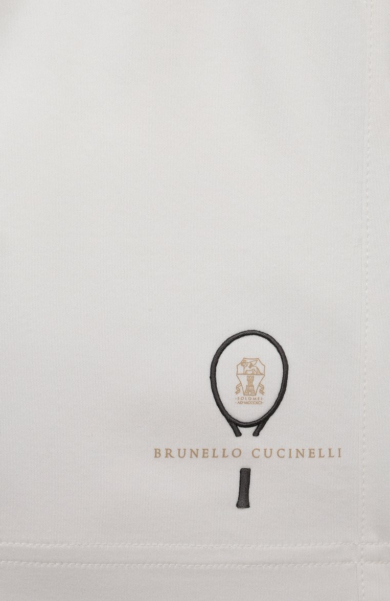Детские хлопковые шорты BRUNELLO CUCINELLI молочного цвета, арт. BL824904TB | Фото 3 (Нос: Не проставлено; Материал внешний: Хлопок; Случай: Повседневный; Автоматизация состава: Проставлено; Ростовка одежда: 8 лет | 128 см, 10 - 11 лет | 140 - 146см)