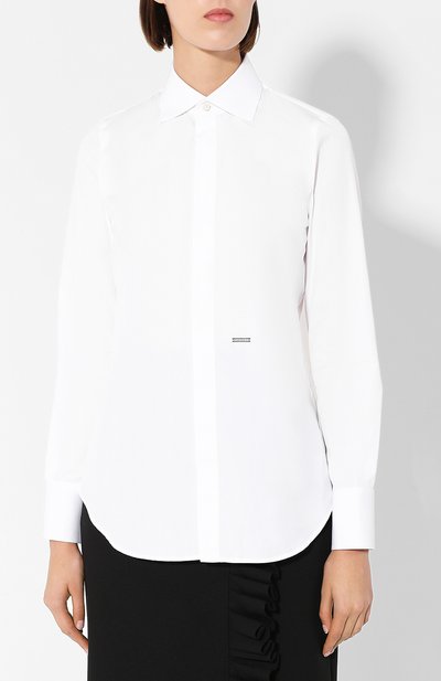 Хлопковая рубашка DSQUARED2 белого цвета по цене 26850 руб., арт. S75DL0636/S36275, фото 3 Хлопковая рубашка DSQUARED2, арт. S75DL0636/S36275, фото 3