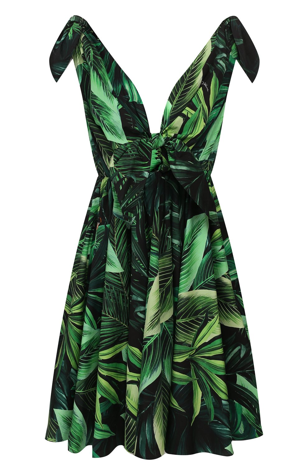 Хлопковое платье DOLCE & GABBANA зеленого цвета по цене 145000 руб., арт. F6I3KT/HS5HE, фото 1 Хлопковое платье DOLCE & GABBANA, арт. F6I3KT/HS5HE, фото 1