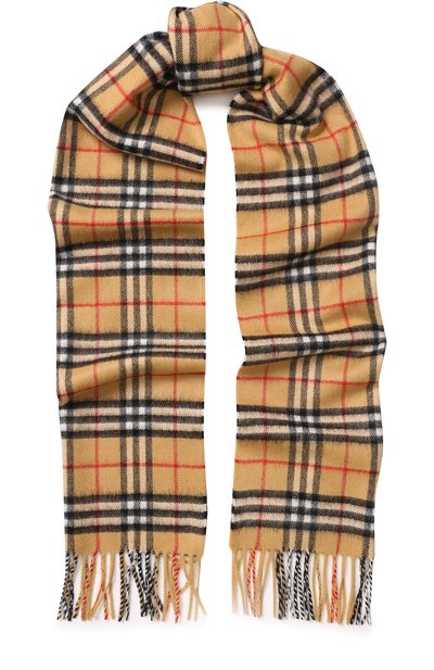 Кашемировый шарф в клетку с бахромой BURBERRY, арт. 4073122, фото 1