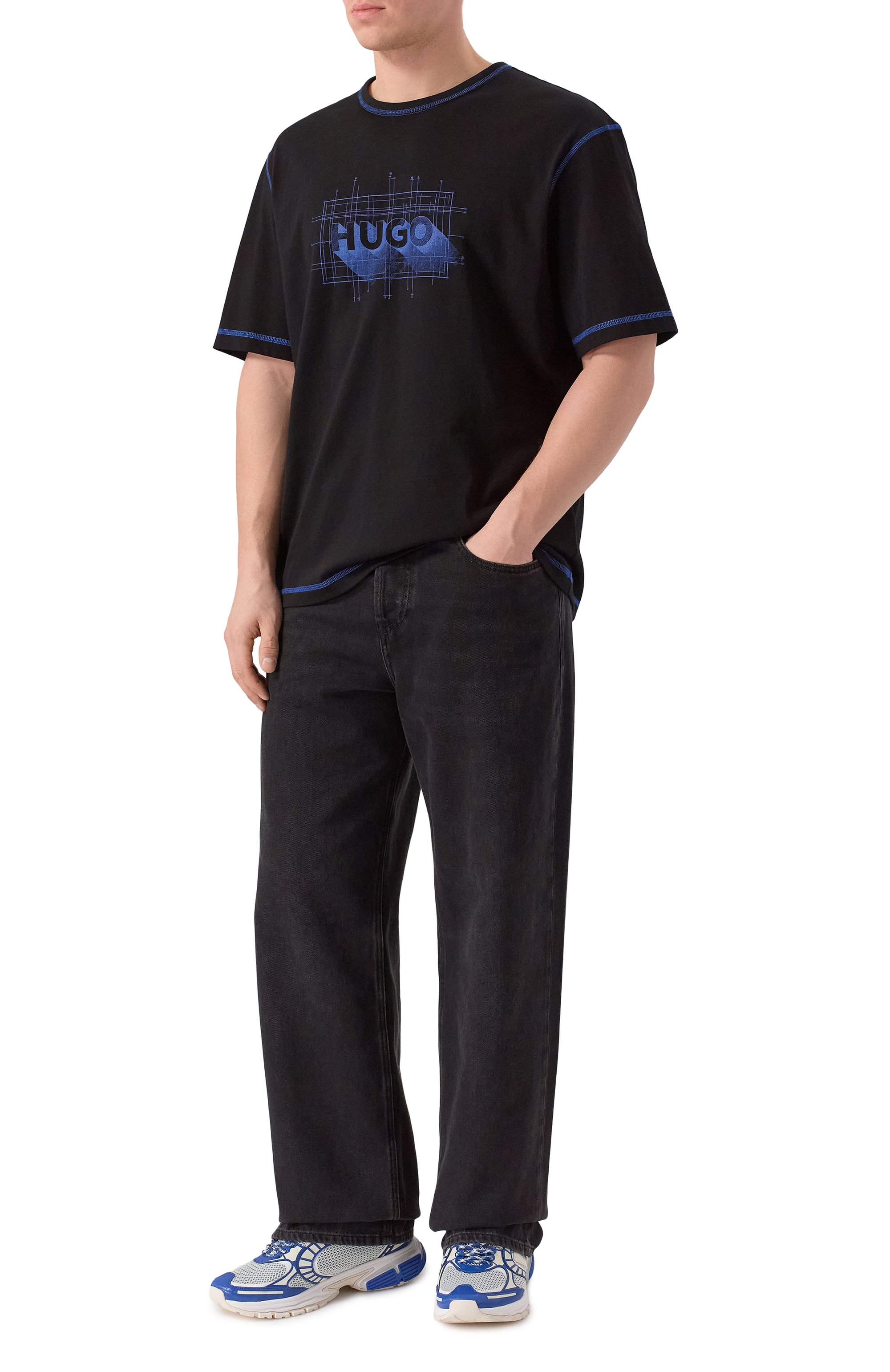 Хлопковая футболка HUGO BLUE, арт. 50553498, фото 2