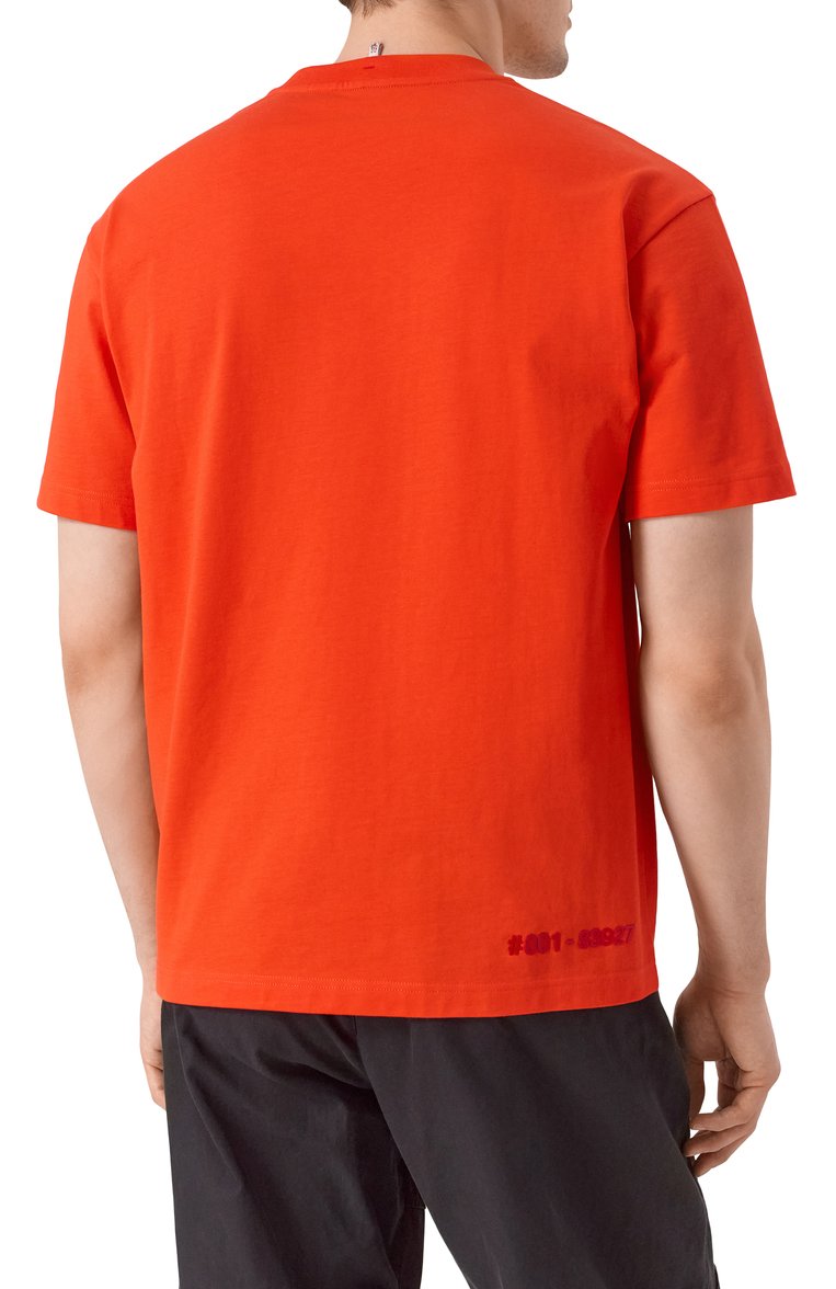 Мужская хлопковая футболка MONCLER GRENOBLE красного цвета, арт. 8C00005/83927 | Фото 4 (Длина (для топов): Стандартные; Материал внешний: Хлопок; Рукава: Короткие; Стили: Спорт-шик; Принт: Без принта; Кросс-КТ: Джерси; Мужское Кросс-КТ: Футболка-одежда; Автоматизация состава: Проставлено; Детали: Декор; Автоматизация ТО: Проставлено)