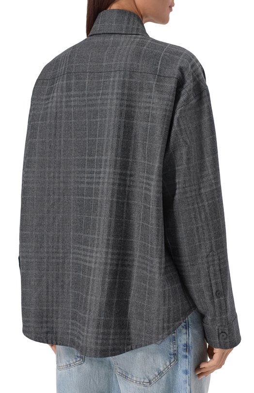 Шерстяная куртка-рубашка Balenciaga 850866/TQT01 Серый  850866/TQT01 Фото 4