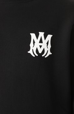 Мужской хлопковый свитшот AMIRI черного цвета, арт. AMJYCW1038 | Фото 6 (Длина (для топов): Стандартные; Рукава: Длинные; Мужское Кросс-КТ: свитшот-одежда; Стили: Кэжуэл; Принт: С принтом; Материал внешний: Хлопок)