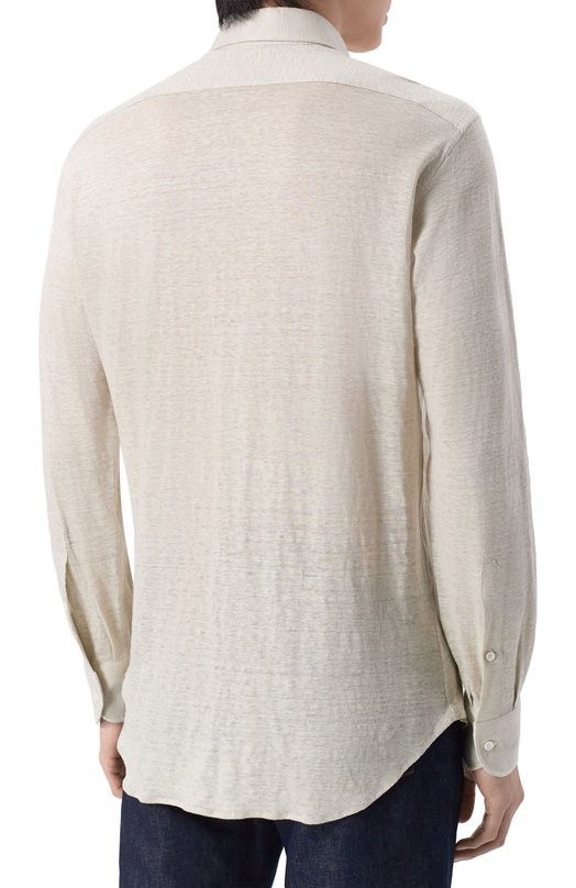 Льняная рубашка MVST SLIM/GABRIELLE/R0UND/800-JERSEY Бежевый  SLIM/GABRIELLE/R0UND/800-JERSEY Фото 4