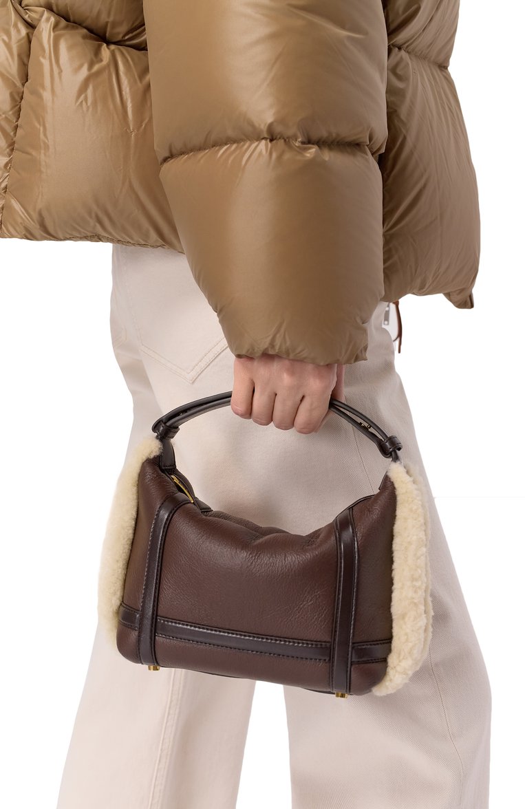 Женская сумка wallace mini BOTTEGA VENETA коричневого цвета, арт. 806125 V2GR2 | Фото 2 (Размер: mini; Материал: Натуральная кожа)