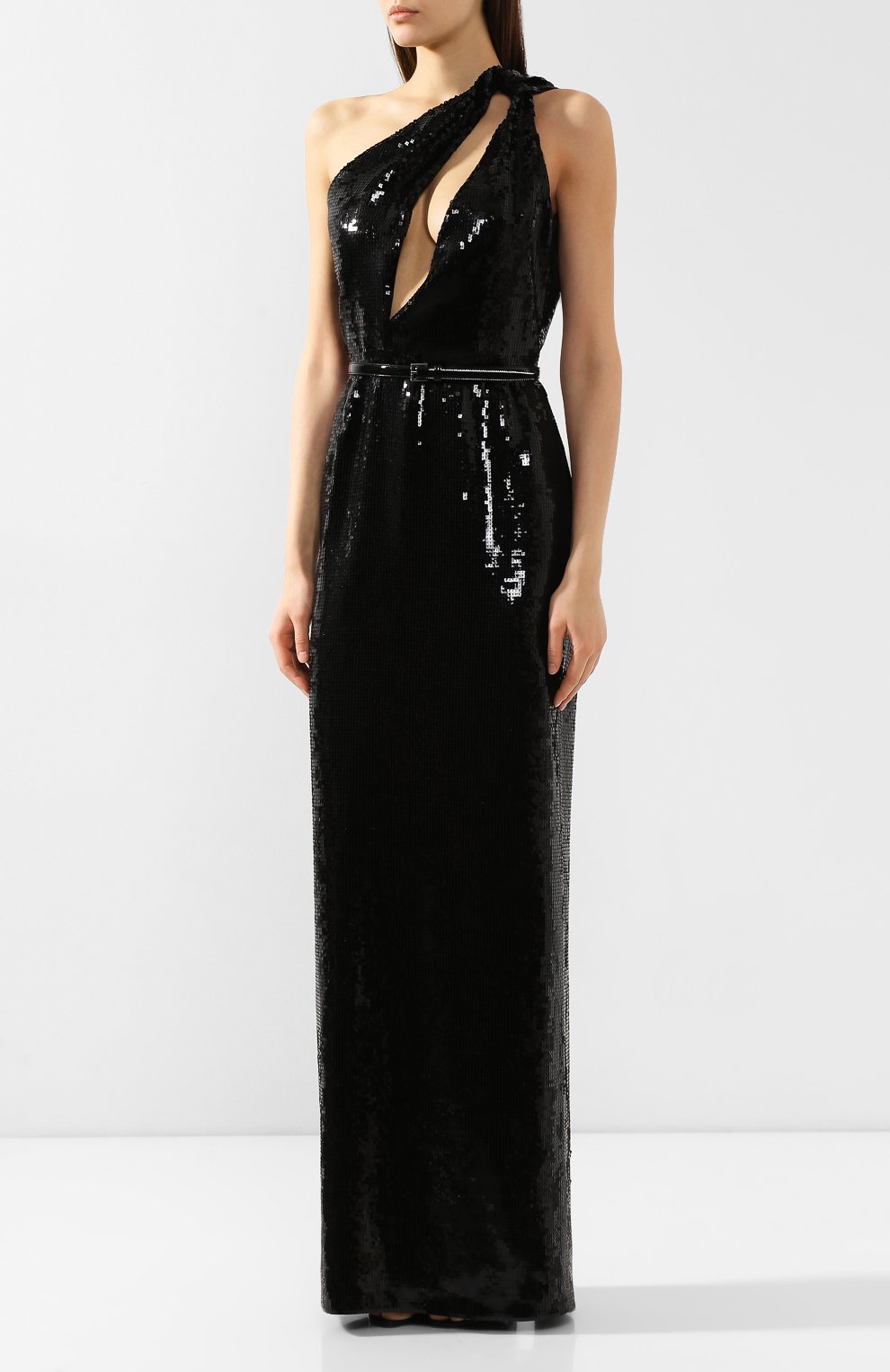 Платье с пайетками SAINT LAURENT черного цвета по цене 848500 руб., арт. 576641/Y012W, фото 3 Платье с пайетками SAINT LAURENT, арт. 576641/Y012W, фото 3
