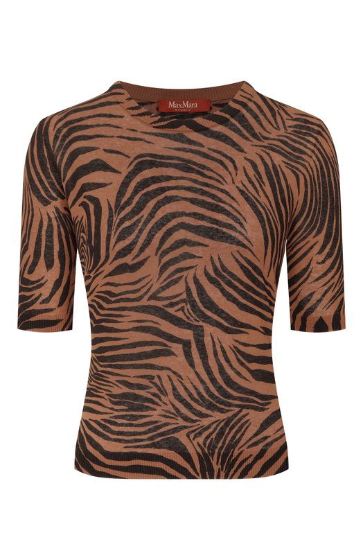 Хлопковый пуловер Max Mara Studio MSTAG0 Коричневый MSTAG0