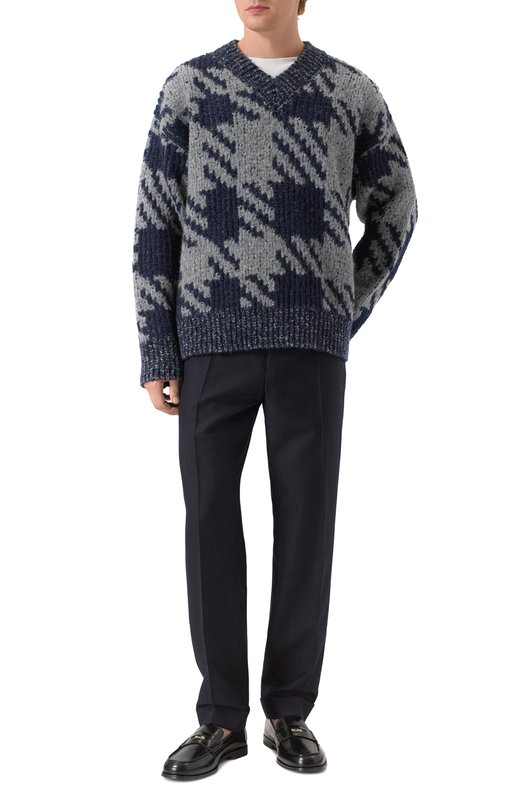 Шерстяной свитер Dries Van Noten 021238-2726-509 Синий  021238-2726-509 Фото 2