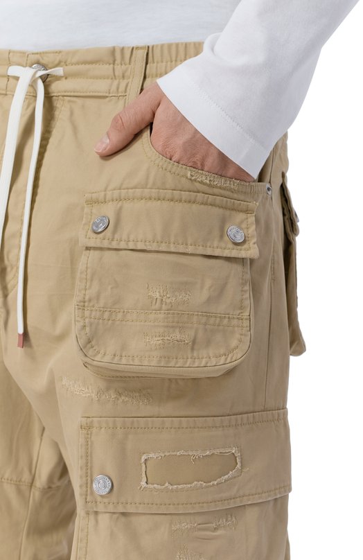 Хлопковые брюки-карго Dsquared2 S74KB1113/S41794 Бежевый  S74KB1113/S41794 Фото 5