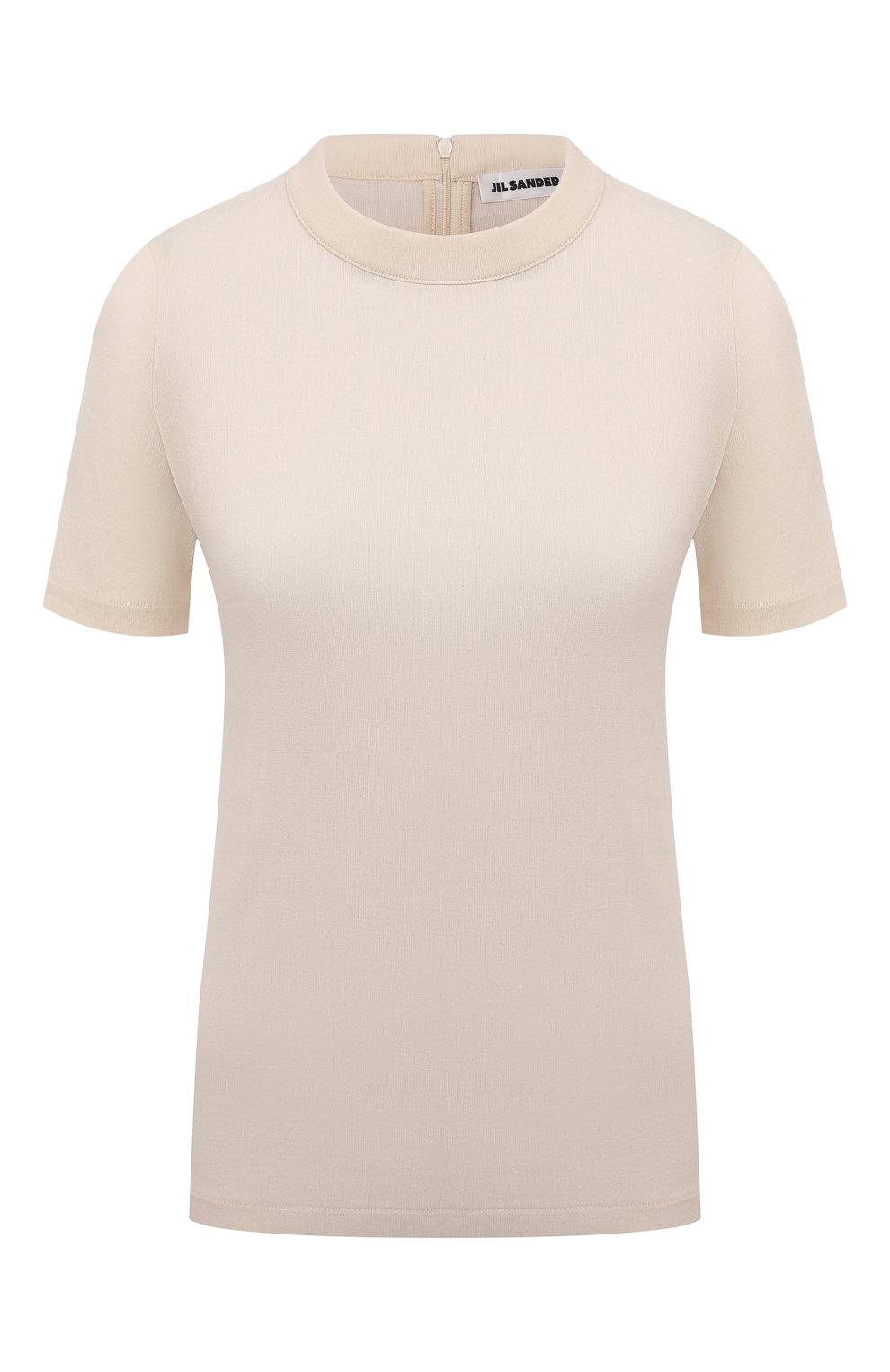 Хлопковый топ JIL SANDER светло-бежевого цвета по цене 23600 руб., арт. JSWS707303-WS247108, фото 1 Хлопковый топ JIL SANDER, арт. JSWS707303-WS247108, фото 1