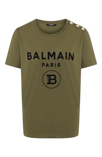 Женская хлопковая футболка BALMAIN, арт. TF11350/I386
