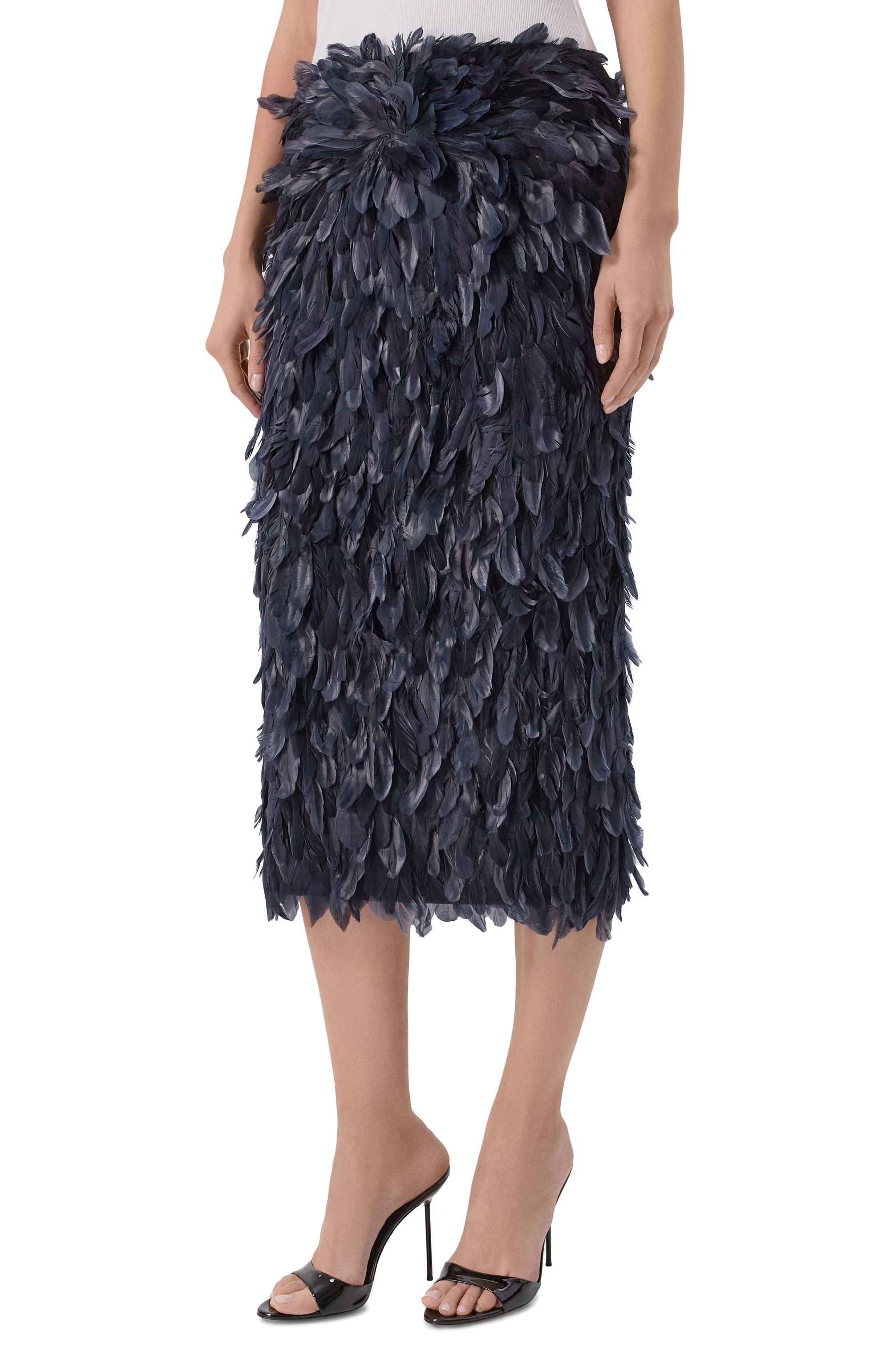 Юбка с отделкой перьями THE ATTICO, арт. 260WCS00308/EMB022RA, фото 3