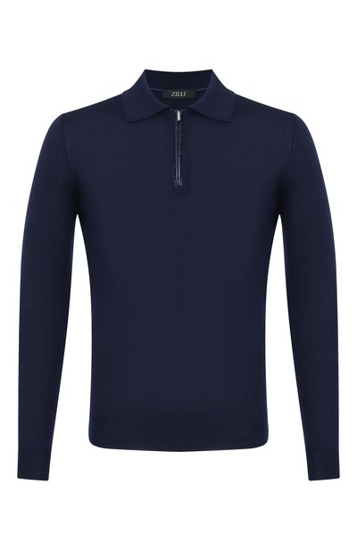 Поло из кашемира и шелка с отделкой из кожи аллигатора ZILLI темно-синего цвета по цене 231500 руб., арт. KZP001M0340VZL000, фото 1 Поло из кашемира и шелка с отделкой из кожи аллигатора ZILLI, арт. KZP001M0340VZL000, фото 1